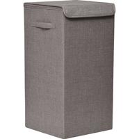Gebor - Praktische Opvouwbare Wasmand Met Deksel En Handvaten, 60x30x30cm – Heather Taupe – Was Sorteerder –