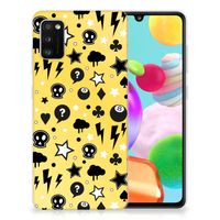 Silicone Back Case Samsung Galaxy A41 Punk Geel - thumbnail