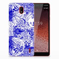 Silicone Back Case Nokia 1 Plus Angel Skull Blauw