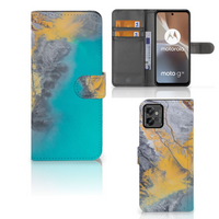 Motorola Moto G32 Bookcase Marble Blue Gold