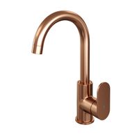 Wastafelmengkraan Brauer Copper Edition Coldstart Opbouw Hoog Gebogen Platte Hendel Geborsteld Koper PVD Brauer