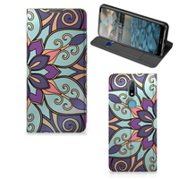 Nokia 2.4 Smart Cover Purple Flower