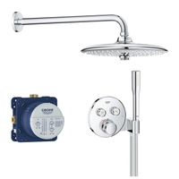 GROHE Grohtherm smartcontrol Regendoucheset Inbouw- hoofddouche 26cm - 2 functies - staafhanddouche 1 stand - wandarm - chroom 34744000