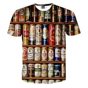 oktoberfest herenoverhemd t-shirt tee grappige t-shirts grafisch bier ronde hals wit 3d print dagelijks korte mouw print kleding actief Lightinthebox