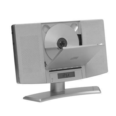 Denver MC-5220 Silver Stereoset CD, AUX, FM Incl. afstandsbediening, Wandmontage Zilver