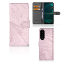 Sony Xperia 5III Bookcase Marble Pink - Origineel Cadeau Vriendin - thumbnail