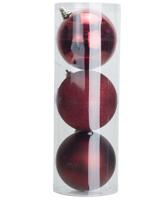 Cosy @Home Kerstballen Rood ø 15  cm - 3 Stuks
