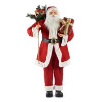 Grote kerstman decoratie pop - L60 x B56 x H153 cm - polyester - staand - kerst beeld