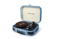 Muse MT-201 BTB Retro platenspeler met Bluetooth, ingebouwde stereoluidsprekers en USB (RCA-uitgang, AUX-ingang, hoofdtelefoonaansluiting), blauw