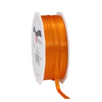 1x Luxe oranje satijnen lint rollen 0,6 cm x 50 meter cadeaulint verpakkingsmateriaal