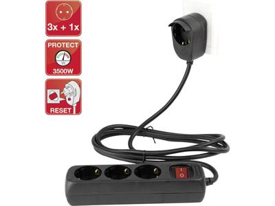 REV 0012392514 Stekkerdoos met schakelaar 3-voudig Zwart Randaarde stekker 1 stuk(s) REV 0012392514 Stekkerdoos met schakelaar 3-voudig Zwart Randaarde stekker 1 stuk(s)