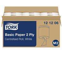 Poetsrol Tork Basic M2 centerfeed multifunctioneel 2-laags 160m wit 121206 - thumbnail