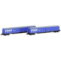 Hobbytrain H23445 N set van 2 schuifwandwagens Habis van de Pectorail - thumbnail