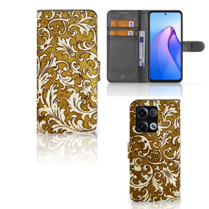 Wallet Case OPPO Reno8 Pro Barok Goud