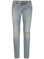 Dolce & Gabbana jean skinny à effet usé - Bleu