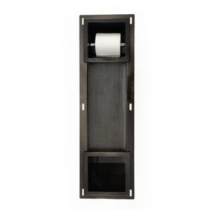 Inbouw Toiletrolhouder AQS met Reserve Rolhouder RVS Black Chrome Aqua Splash