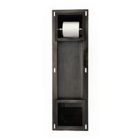 Inbouw Toiletrolhouder AQS met Reserve Rolhouder RVS Black Chrome Aqua Splash - thumbnail