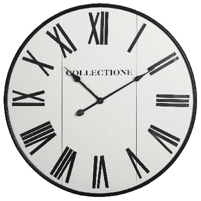 Wandklok Padova wit met zwarte cijfers 70 cm