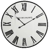Wandklok Padova wit met zwarte cijfers 70 cm
