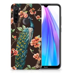 Xiaomi Redmi Note 8T TPU Hoesje Pauw met Bloemen