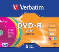 Verbatim DVD-R Colour 4,7 GB 5 stuk(s) - thumbnail