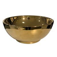 Waskom Opbouw Ancona Rond 38x38x16cm Keramiek Glans Goud Overloop