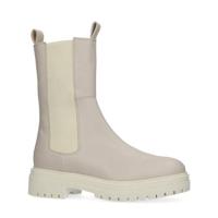 Manfield hoge leren chelsea boots beige