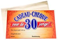 cadeaucheque 30 Jaar 34,5 cm papier blauw/oranje