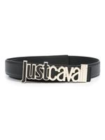 Just Cavalli ceinture en cuir à logo - Noir