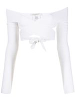 Philosophy Di Lorenzo Serafini crossover off-shoulder knit top - Blanc