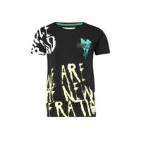 Vingino T-shirt Hexup met all over print zwart