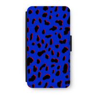 Blue Leopard: iPhone XS Flip Hoesje - thumbnail