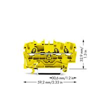 WAGO 2002-1306 Doorgangsklem 5.20 mm Spanveer Geel 100 stuk(s)