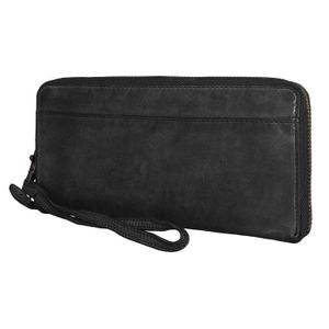 Bear Design Zip Around Portemonnee / Clutch Cow Lavato Zwart