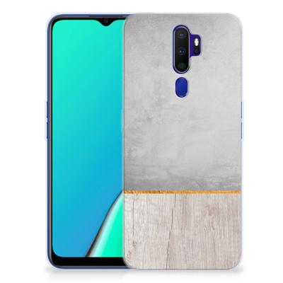 OPPO A5 2020 Bumper Hoesje Wood Concrete OPPO A5 2020 Bumper Hoesje Wood Concrete