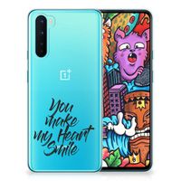 OnePlus Nord Siliconen hoesje met naam Heart Smile