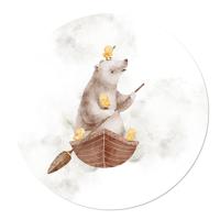 Behangcirkel Beer aan het Varen 120 Zelfklevend Textielbehang