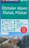 Wandelkaart 43 Ötztaler Alpen - Ötztal - Pitztal | Kompass - thumbnail