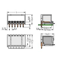 WAGO 2091-1423-200 Male behuizing (board) 2091 Totaal aantal polen: 3 Rastermaat: 3.50 mm Inhoud: 200 stuk(s)