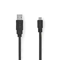 Nedis Platte kabel USB 2.0 A stekker - Micro B stekker 1.0 m