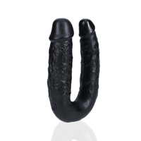 RealRock by Shots U Shaped Double Dildo 5 / 12,7 cm - Black - thumbnail