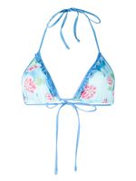 Frankies Bikinis haut de bikini Camilla à fleurs - Bleu