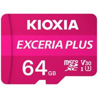 Kioxia EXCERIA PLUS microSDXC-kaart 64 GB A1 Application Performance Class, UHS-I, v30 Video Speed Class A1-vermogensstandaard, Schokbestendig, Waterdicht - thumbnail