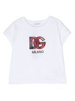 Dolce & Gabbana Kids t-shirt en coton à patch logo - Blanc