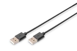 Digitus USB-kabel USB 2.0 USB-A stekker, USB-A stekker 1.80 m Zwart AK-300100-018-S