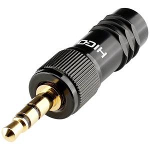 Hicon HI-J35S-SCREW-M Jackplug 3,5 mm Stekker, recht Aantal polen: 3 Stereo Zwart 1 stuk(s)