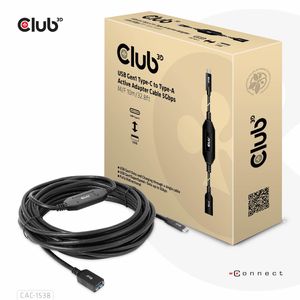 CLUB3D USB Gen1 Type-C to Type-A Active Adapter Cable 5Gbps M/F 10m/32.8ft