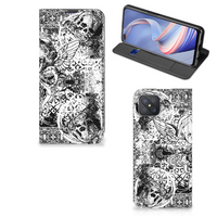 Mobiel BookCase OPPO Reno4 Z 5G Skulls Angel