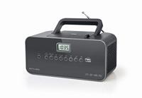 Muse M-28 DG Draagbare cd-radio, PLL FM-radio, MW-tuner, zendergeheugen, USB, MP3-weergave, werkt op netstroom of batterij, donkergrijs