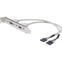 Digitus USB 2.0 Aansluitkabel [2x USB 2.0 stekker intern 5-polig - 2x USB 2.0 bus A] Kabel 25.00 cm